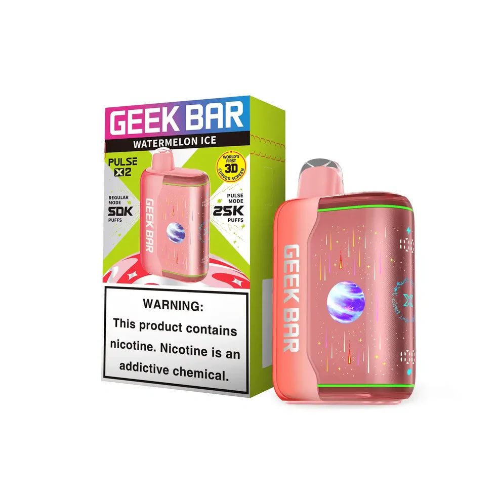 Watermelon Ice – Geek Bar Pulse X 2 50K disposable vape packaging